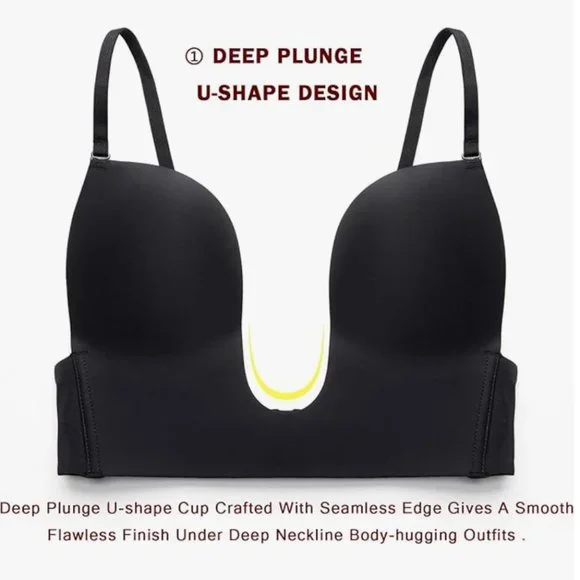 NWT Deep V Plunge Low Back Bra 38B - Picture 2 of 6